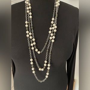 Long Chain and bead necklace